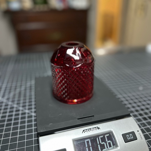 Viking Glass Ruby Red/Amberina Diamond Point Fairy Lamp Light Candle Displays - Picture 5 of 9